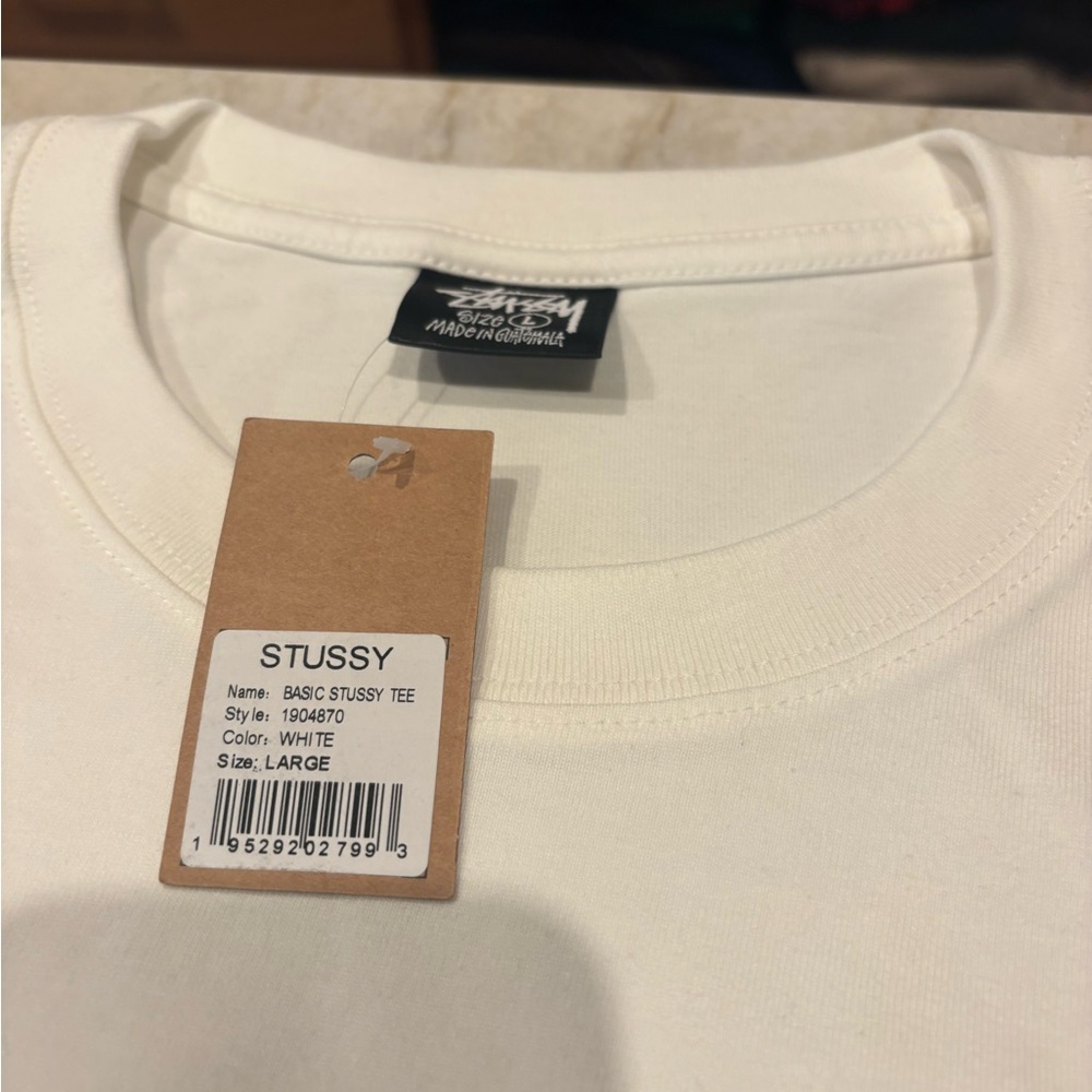 Stussy White Tee with Multicolor Logo - Picture 4 of 4